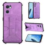 For OPPO Reno7 Global Dream Holder Card Bag Shockproof Phone Case(Purple)