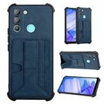 For Tecno Pop 5 LTE Dream Holder Card Bag Shockproof Phone Case(Blue)