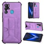 For Tecno Pova Neo Dream Holder Card Bag Shockproof Phone Case(Purple)