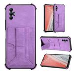 For Tecno Spark 8P Dream Holder Card Bag Shockproof Phone Case(Purple)