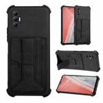 For Tecno Spark 8P Dream Holder Card Bag Shockproof Phone Case(Black)