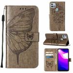 For Infinix Hot 10i / Smart 5 Pro Embossed Butterfly Leather Phone Case(Grey)