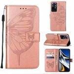 For Infinix Zero X Neo Embossed Butterfly Leather Phone Case(Rose Gold)