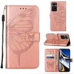 For Infinix Zero X / Zero X Pro Embossed Butterfly Leather Phone Case(Rose Gold)