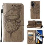 For Motorola Moto G Stylus 5G 2022 Embossed Butterfly Leather Phone Case(Grey)