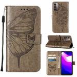 For Nokia G21 / G11 Embossed Butterfly Leather Phone Case(Grey)