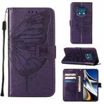 For Nokia XR20 Embossed Butterfly Leather Phone Case(Dark Purple)