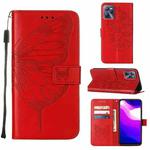 For OPPO Realme C35 Embossed Butterfly Leather Phone Case(Red)
