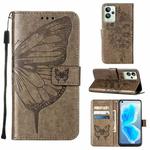 For OPPO Realme GT2 Pro Embossed Butterfly Leather Phone Case(Grey)