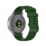 For Garmin Active Small Plaid Silicone Watch Band(Army Green)