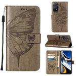 For Xiaomi Redmi Note 11 Pro 5G / 4G Global Embossed Butterfly Leather Phone Case(Grey)