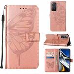 For Xiaomi Redmi Note 11 Pro 5G / 4G Global Embossed Butterfly Leather Phone Case(Rose Gold)