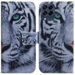 For Samsung Galaxy M33 5G Coloured Drawing Leather Phone Case(Tiger)