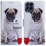 For Samsung Galaxy M33 5G Coloured Drawing Leather Phone Case(Pug)