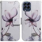 For Samsung Galaxy M53 5G Coloured Drawing Leather Phone Case(Magnolia Flower)