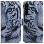 For Sony Xperia 1 IV Coloured Drawing Leather Phone Case(Tiger)