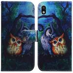 For Sony Xperia Ace III Coloured Drawing Leather Phone Case(Oil Painting Owl)