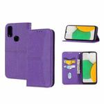 For Kyocera Android One S9 / Digno Sanga Edition Woven Texture Stitching Magnetic PU Leather Phone Case(Purple)