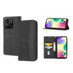 For Xiaomi Redmi 10A Woven Texture Stitching Magnetic PU Leather Phone Case(Black)