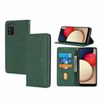 For Samsung Galaxy A03s 164.2mm US Version Woven Texture Stitching Magnetic PU Leather Phone Case(Green)