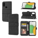 For Kyocera Android One S9 / Digno Sanga Edition Embossed Striped Magnetic Buckle Horizontal Flip Phone Leather Case(Black)