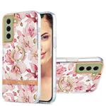 For Samsung Galaxy S21 FE 5G Ring IMD Flowers TPU Phone Case(Pink Gardenia)