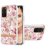 For Samsung Galaxy S20+ Ring IMD Flowers TPU Phone Case(Pink Gardenia)