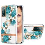 For Samsung Galaxy S20 FE / S20 Lite Ring IMD Flowers TPU Phone Case(Blue Rose)