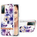 For Samsung Galaxy S20 FE / S20 Lite Ring IMD Flowers TPU Phone Case(Purple Begonia)
