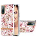 For Samsung Galaxy S20 FE / S20 Lite Ring IMD Flowers TPU Phone Case(Pink Gardenia)