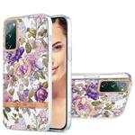 For Samsung Galaxy S20 FE / S20 Lite Ring IMD Flowers TPU Phone Case(Purple Peony)