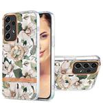For Samsung Galaxy A33 5G Ring IMD Flowers TPU Phone Case(Green Gardenia)