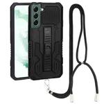 For Samsung Galaxy S22+ 5G Vanguard Lanyard Kickstand TPU + PC Phone Case(Black)