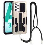 For Samsung Galaxy A33 5G Vanguard Lanyard Kickstand TPU + PC Phone Case(Gold)