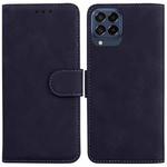 For Samsung Galaxy M33 5G Skin Feel Pure Color Flip Leather Phone Case(Black)