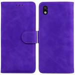 For Sony Xperia Ace III Skin Feel Pure Color Flip Leather Phone Case(Purple)