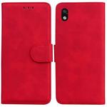 For Sony Xperia Ace III Skin Feel Pure Color Flip Leather Phone Case(Red)