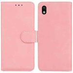 For Sony Xperia Ace III Skin Feel Pure Color Flip Leather Phone Case(Pink)