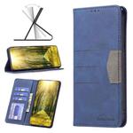For Infinix Smart 6 BF10 Color Block Magnetic Flip Leather Phone Case(Blue)
