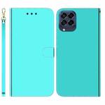 For Samsung Galaxy M53 5G Imitated Mirror Surface Horizontal Flip Leather Phone Case(Mint Green)