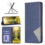 For Infinix Note 11 Rhombus Texture Magnetic Leather Phone Case(Blue)