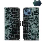 For iPhone 13 Crocodile Top Layer Cowhide Leather Phone Case(Green)