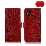 For Xiaomi Redmi 10A / 9C Crocodile Top Layer Cowhide Leather Phone Case(Red)