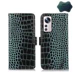 For Xiaomi 12 Pro Crocodile Top Layer Cowhide Leather Phone Case(Green)