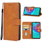 For Infinix Hot 9 Play Leather Phone Case(Brown)