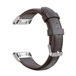 For Garmin Fenix 6S / Fenix 7S Oil Wax Calfskin Leather Watch Band(Coffee)