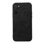 For OPPO A16 Accurate Hole Crazy Horse Texture PU Phone Case(Black)