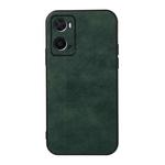 For OPPO A76 Accurate Hole Two-color Litchi Texture PU Phone Case(Green)
