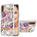 For Motorola Moto E7 Power /  E7i Power Ring IMD Flowers TPU Phone Case(Purple Peony)