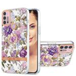 For Motorola Moto G30 / G20 / G10 Ring IMD Flowers TPU Phone Case(Purple Peony)